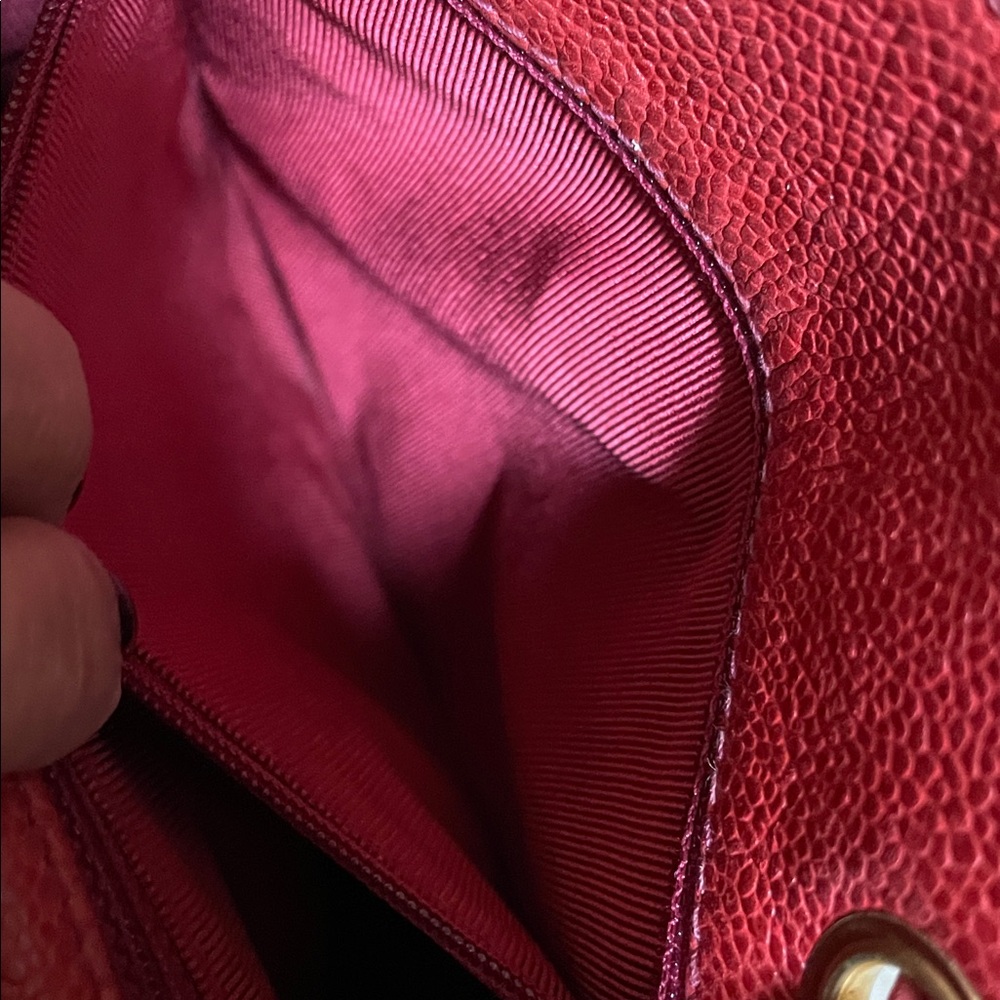 CHANEL  Authentic Red Vintage Backpack Triple CC Purse . Gold Plated Hardware - Picture 12 of 14
